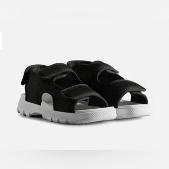 Hunter Kids' Mesh travel Sandals open toe Velcro straps black UK 12/US13 - Picture 2 of 11